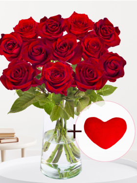 Valentinsstrauß mit Plüsch Herz