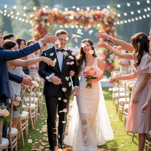 Hochzeit, mit Rosen gef&uuml;llt