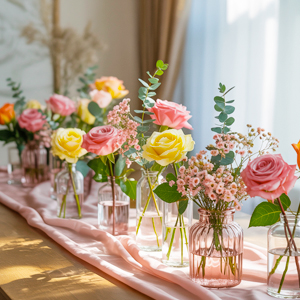 Rose-Deko mit leuchtenden Farben