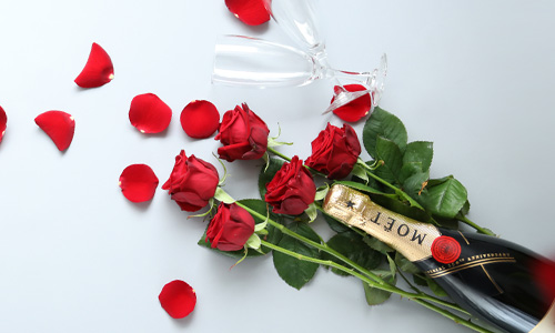 Rosen und Champagner Champagner